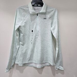 Under Armour Light Green ColdGear Texture 1/2 Zip Baselayer Top Size S